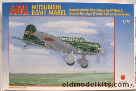 AML 1/72 Mitsubishi B5M1 Mabel - Type 97 Model 2 Carrier Attack Bomber, 72002 plastic model kit